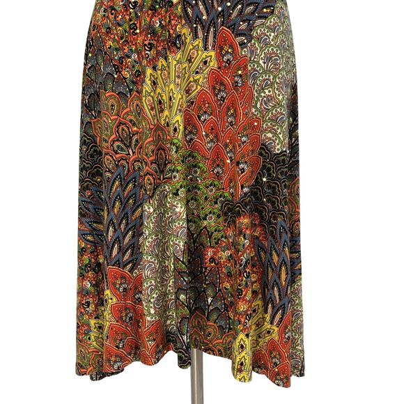 Dream Dance Soft Slinky Fit Flare Midi Dress Strapless High Low Bling Size M - Picture 6 of 9